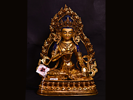 尼泊尔佛像地藏王鎏金35cm