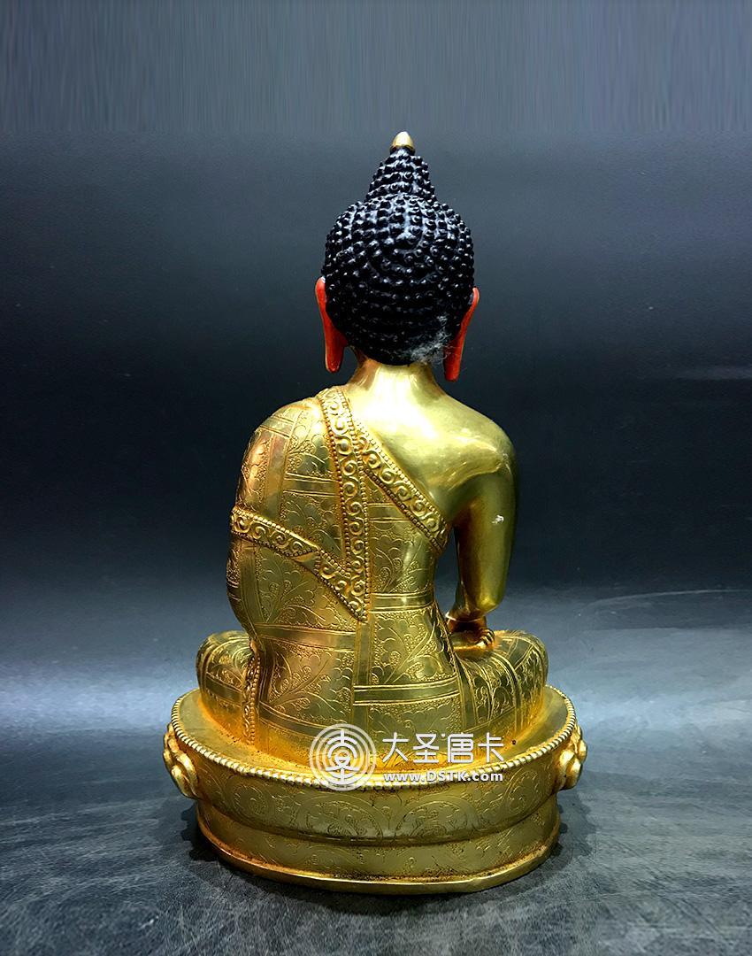 释迦牟尼佛鎏金23cm】-大圣唐卡
