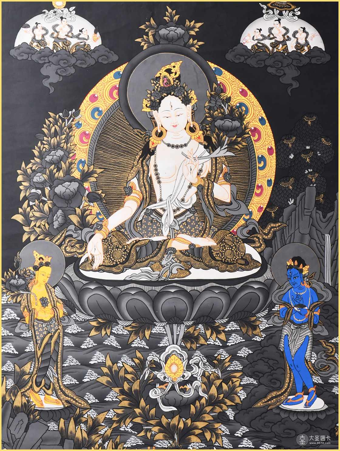 【希少】時代物　唐卡 唐物 仏様 金刚萨埵】-大圣唐卡