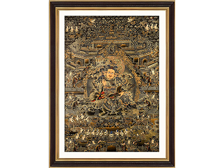 黑金八马财神99*71cm