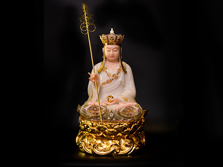地藏王菩萨48cm珐琅镶金