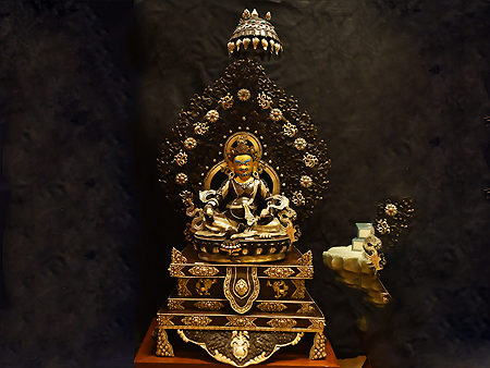 尼泊尔佛像黄财神紫铜坐台80cm
