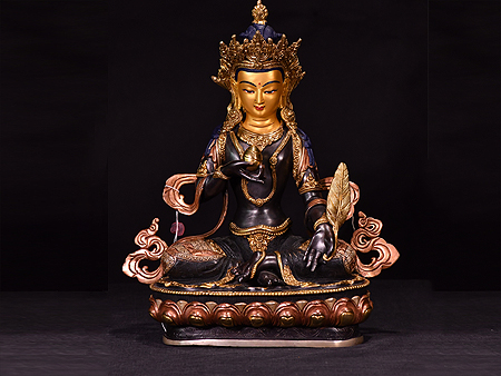 尼泊尔佛像地藏王菩萨紫铜33cm