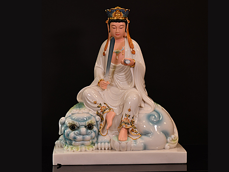 文殊菩萨珐琅彩68cm