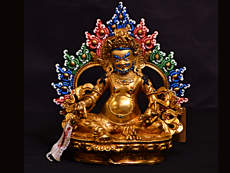 尼泊尔佛像黄财神18cm