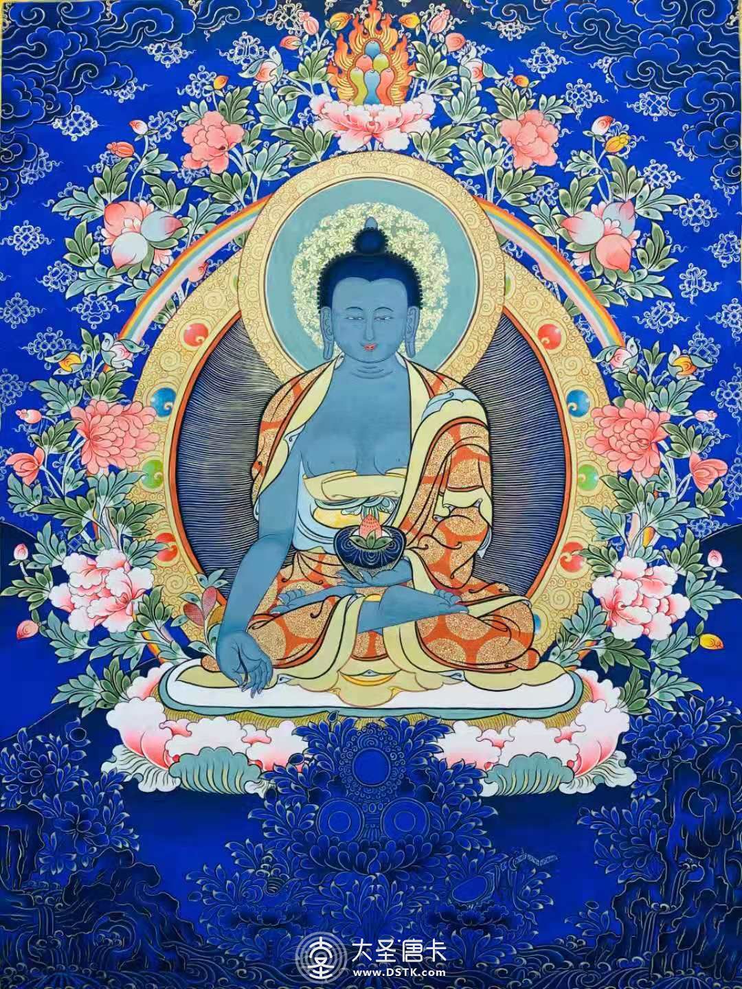 药师佛蓝唐70x50cm