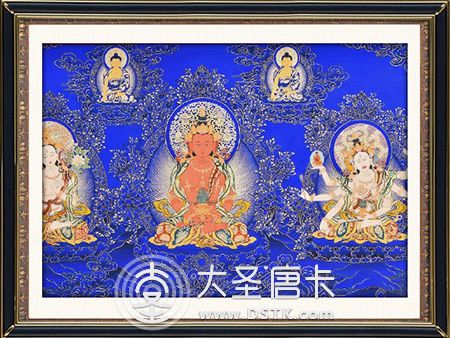 蓝唐长寿三尊120x60cm