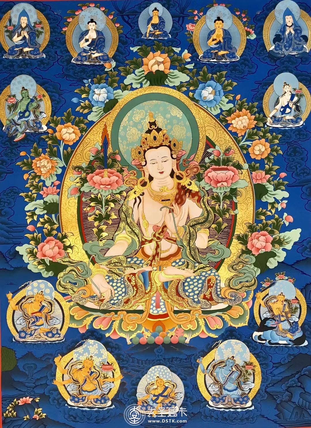 文殊菩萨蓝唐85×60cm