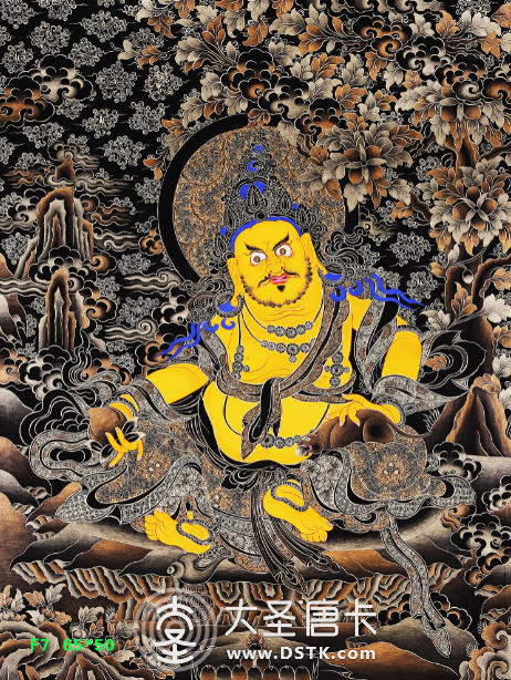 热贡黑金黄财神65×50cm