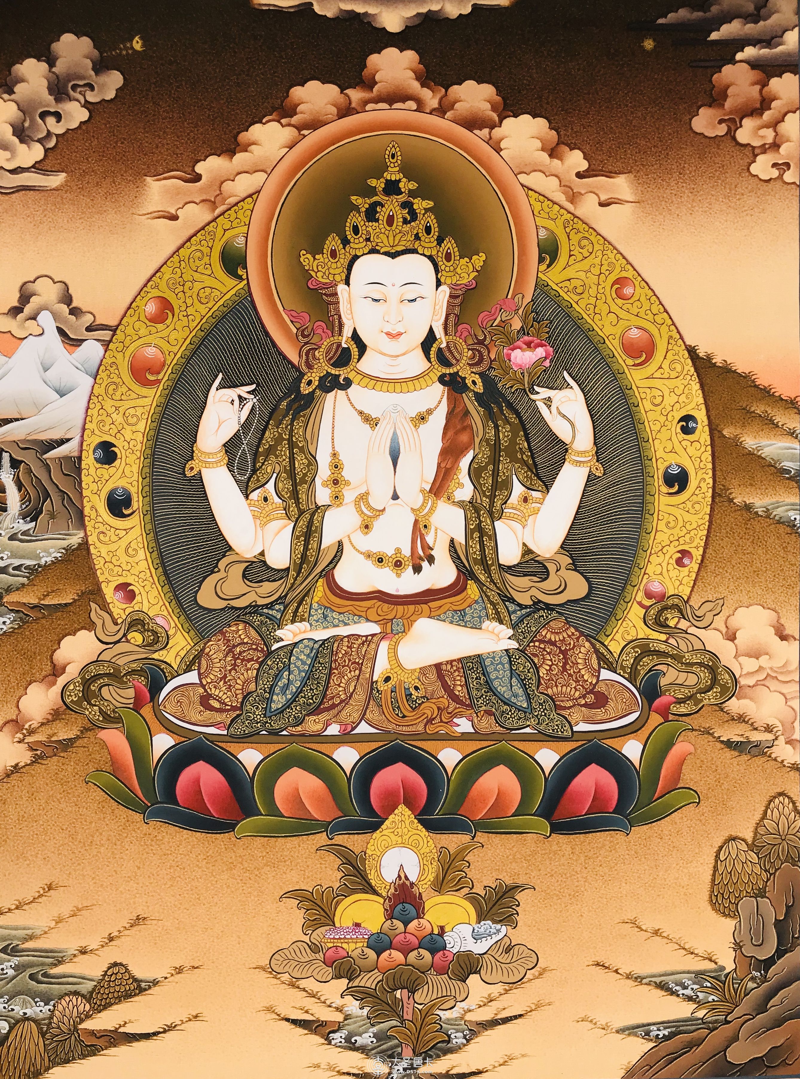 尼泊尔四臂观音70-50cm