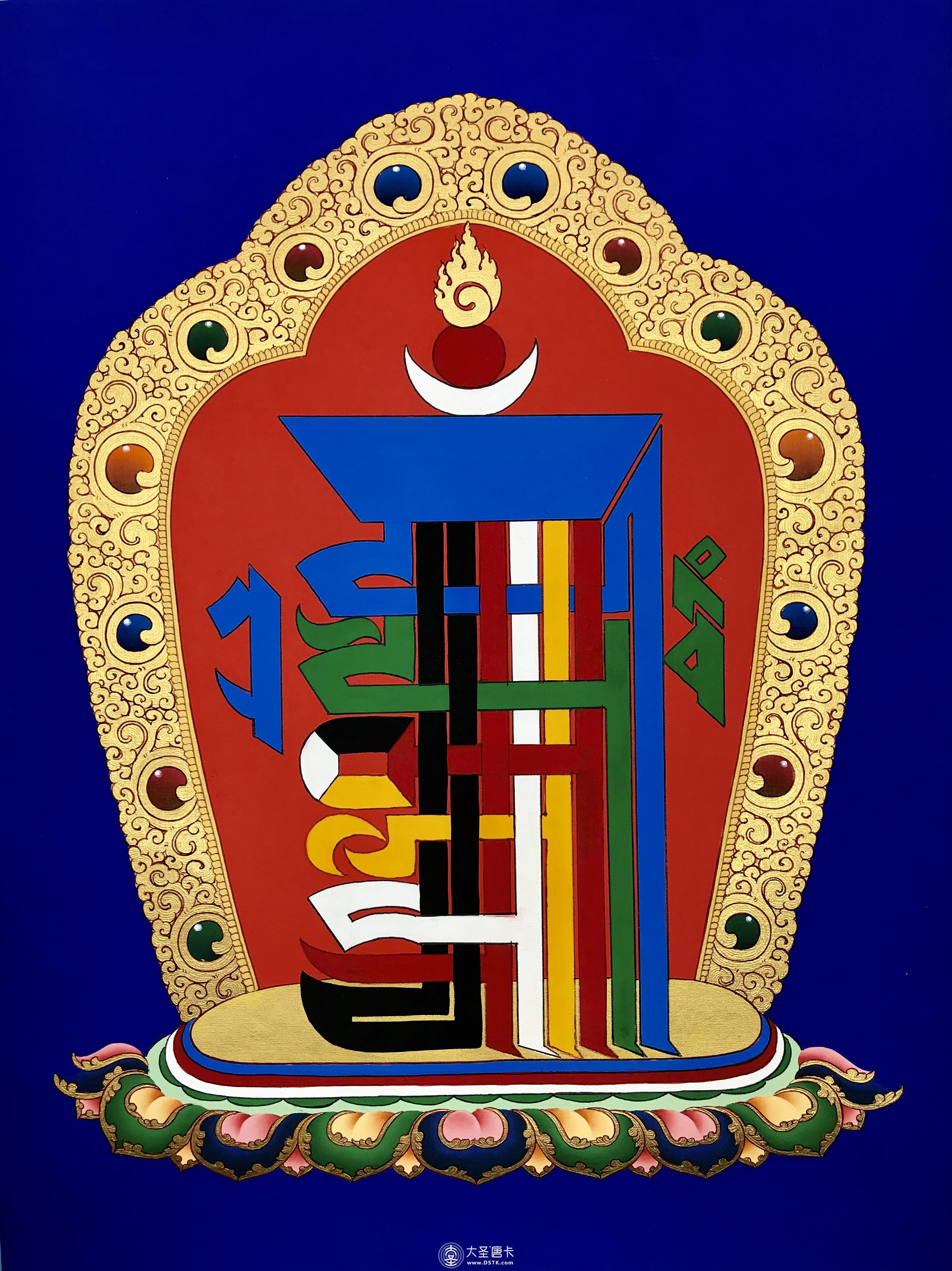 尼泊尔十相自在唐卡50-40cm