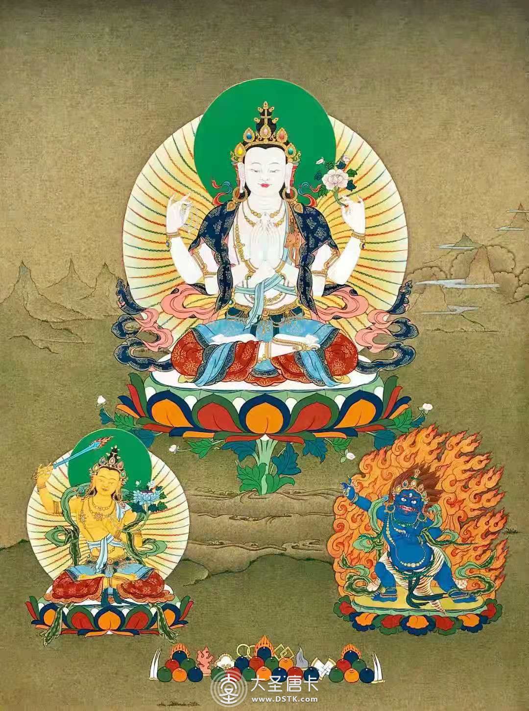 噶玛噶赤四臂观音65-45cm