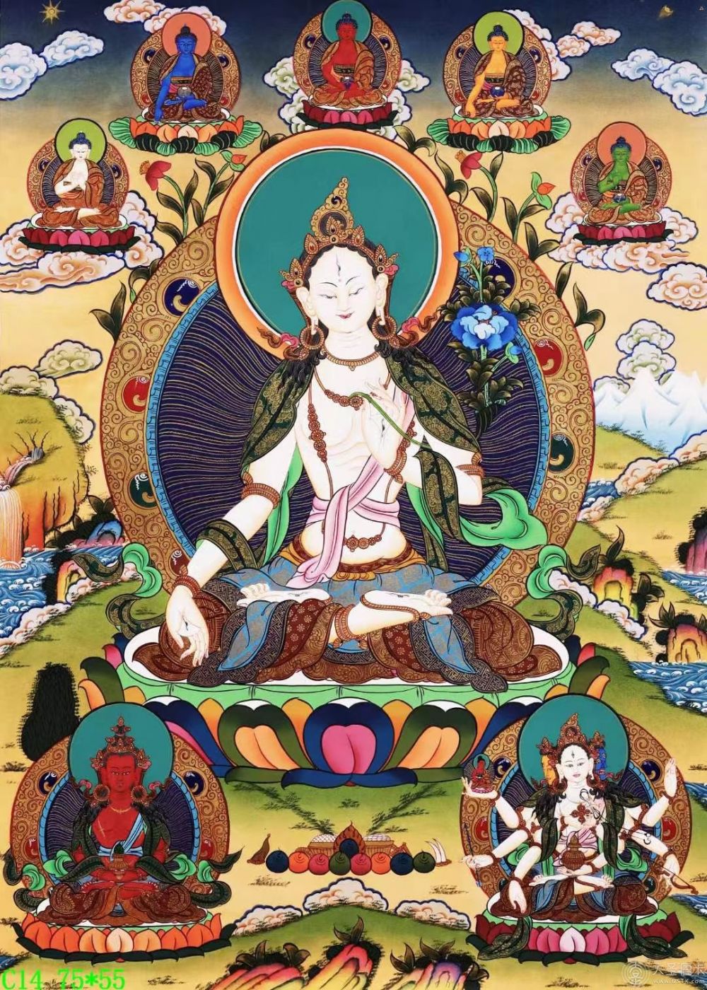 长寿三尊绿度母